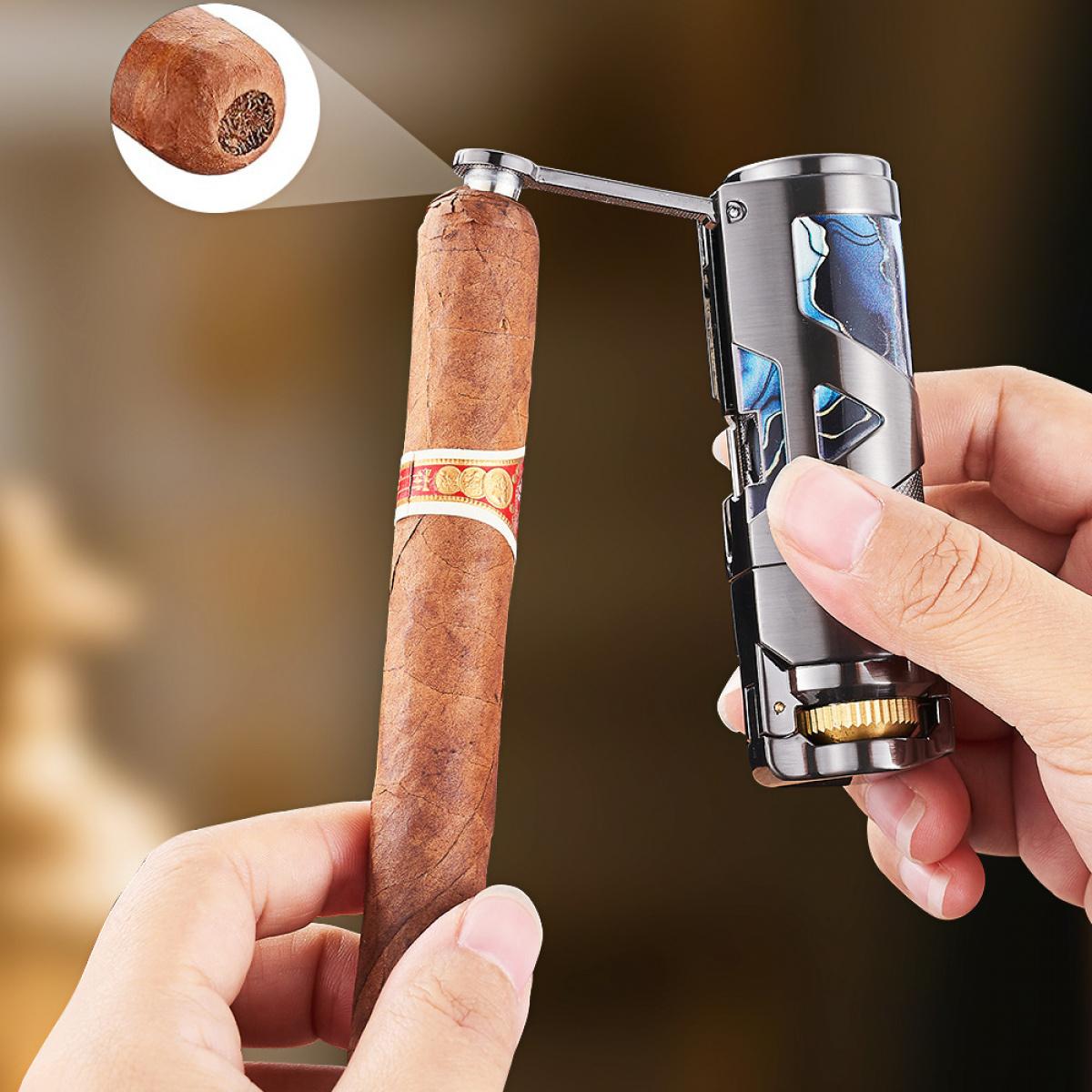 Multi Functional Windproof Gas Lighter, Personalized Rocker Arm Ignition, Refillable Fuel, Full Metal Pocket Lighter, Suitable For Business Gifts, Collections, Candle, Smoker Tools(Fuel Not Included)