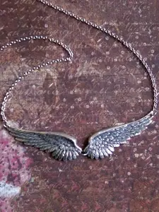 Gothic Vintage Angel Wings Necklace, Trendy Punk Design, Personalized Party Gothic Mystery Jewelry for Women, Unique Fashion Accessory
