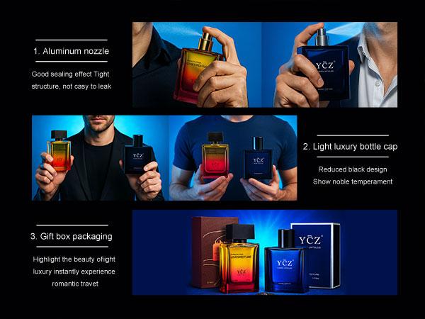 YCZ Men's Cologne 2-Piece Set Marine & Passionate Love 50ml Each Unisex Perfume Duo for All Occasions Long-Lasting Wear Cruelty-Free & Vegan Fragrance Pack Carefully Picked Scents Elegant Scent