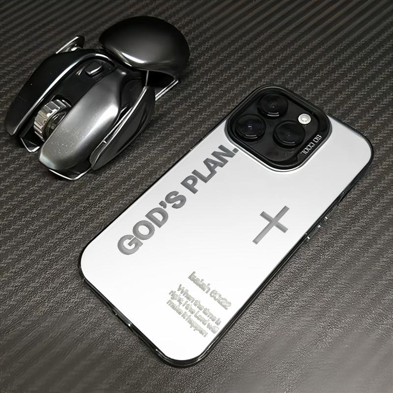 God's Plan Phone Case Cross Pattern Religious Art Fashion TPU Laser Craft Anti-Drop Case for iPhone 17 16 15 14 13 12 11 Samsung Galaxy S25 S24 S23 S22