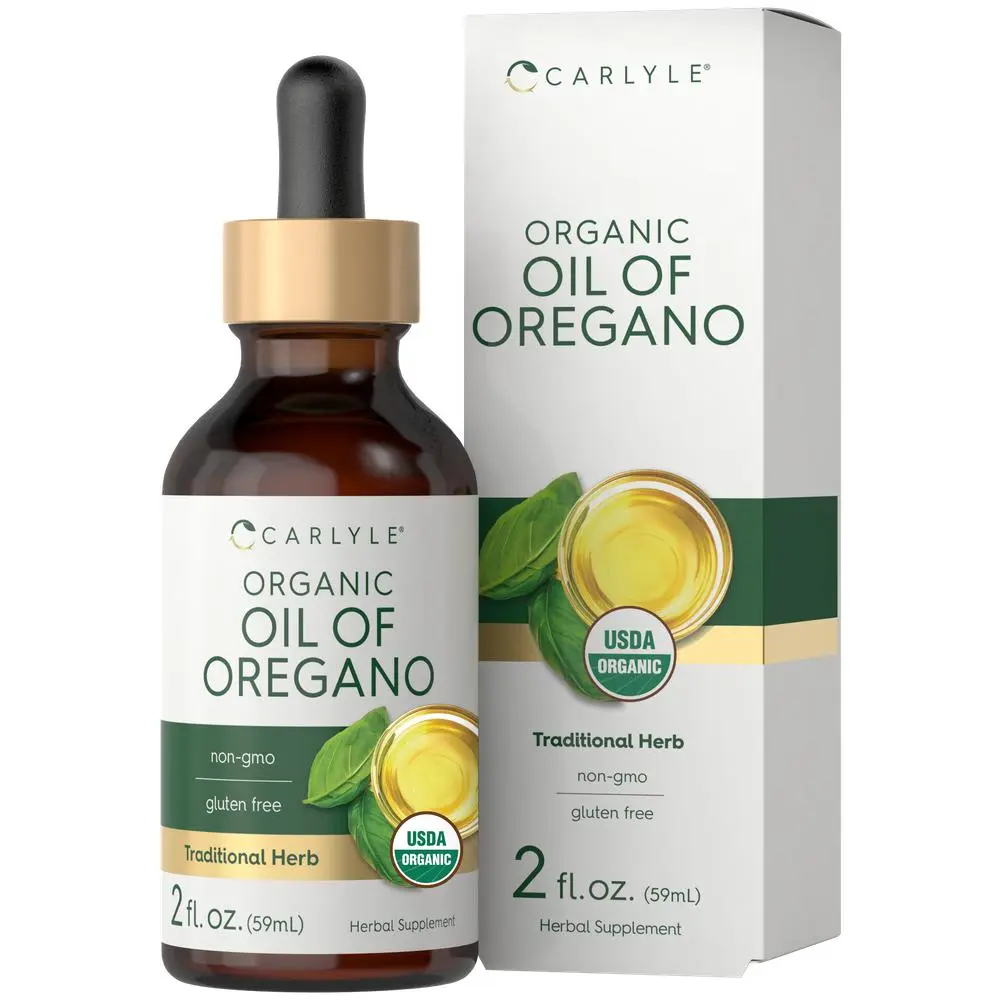 Carlyle Organic Oil of Oregano Liquid Drops - 2 fl oz - Vegan Herbal Supplement - Non-GMO, Gluten Free
