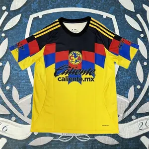 25 26 Club America Home Yellow Short Sleeve Soccer Jerseys Liga Mx
