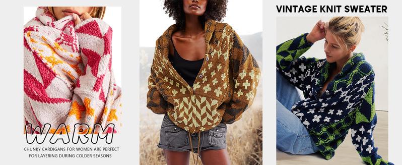 UANEO Womens Cardigan Sweaters  Button Down Shawl Collar Oversized Sweater Coats Y2k Print Cardigans Fall Fashion #TikTokShopBlackFriday