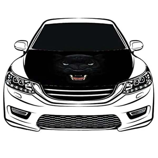 Black Panther Car Hood Cover Flag , Engine Banner Flag Black Panther Logo,4X5ft,/6X7FT100% Polyester Elastic Fabrics Can be Washed