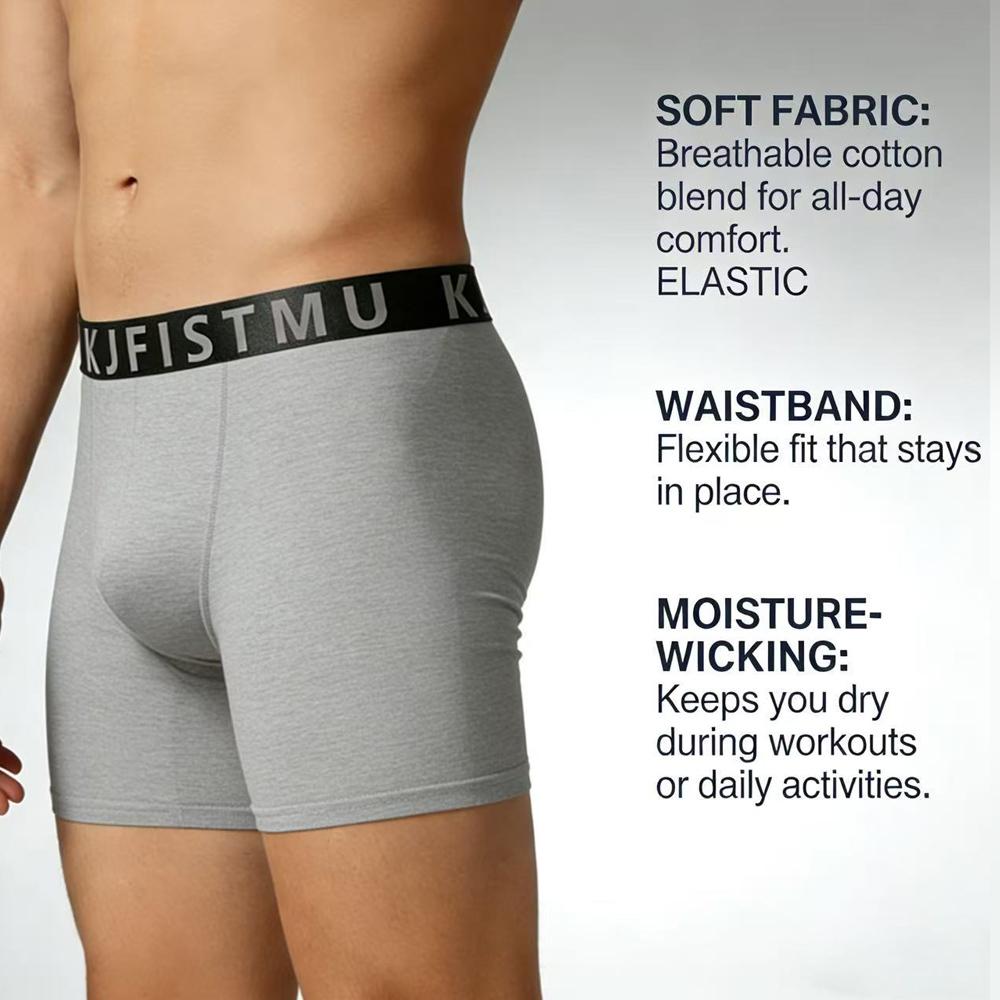 KJFISTMU Men's 12-Pack Boxer Briefs Set, Solid Color Simple Style, Stretchy Sports Underwear, Moisture-Wicking Men's Boxer Briefs with Covered Waistband