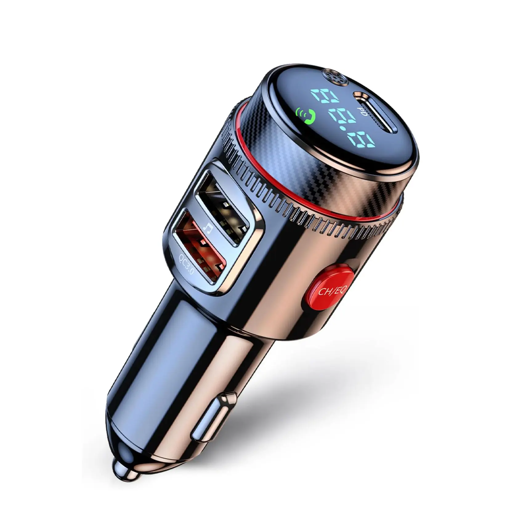 Bluetooth Car Adapter,HiFi FM Transmitter,48W Charger,Siri Assistant | Wireless 5.4 Radio Adapter with Fast Charger,Hands-Free Calls,HiFi Deep Bass,voice assistant,Music Player for Car/Truck/Van