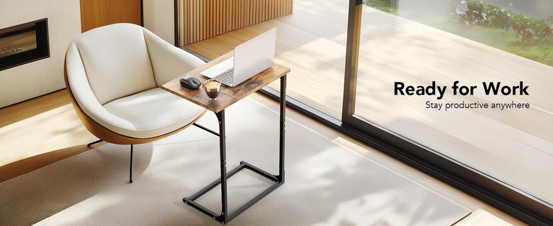 Pipishell End Table C-Shaped, Sofa Side Table，Bedside Table，27 inches High, Side Table for Couch Slide Under, Modern Nightstand,   for Living Room, Bedroom wooden#TikTokShopBlackFriday