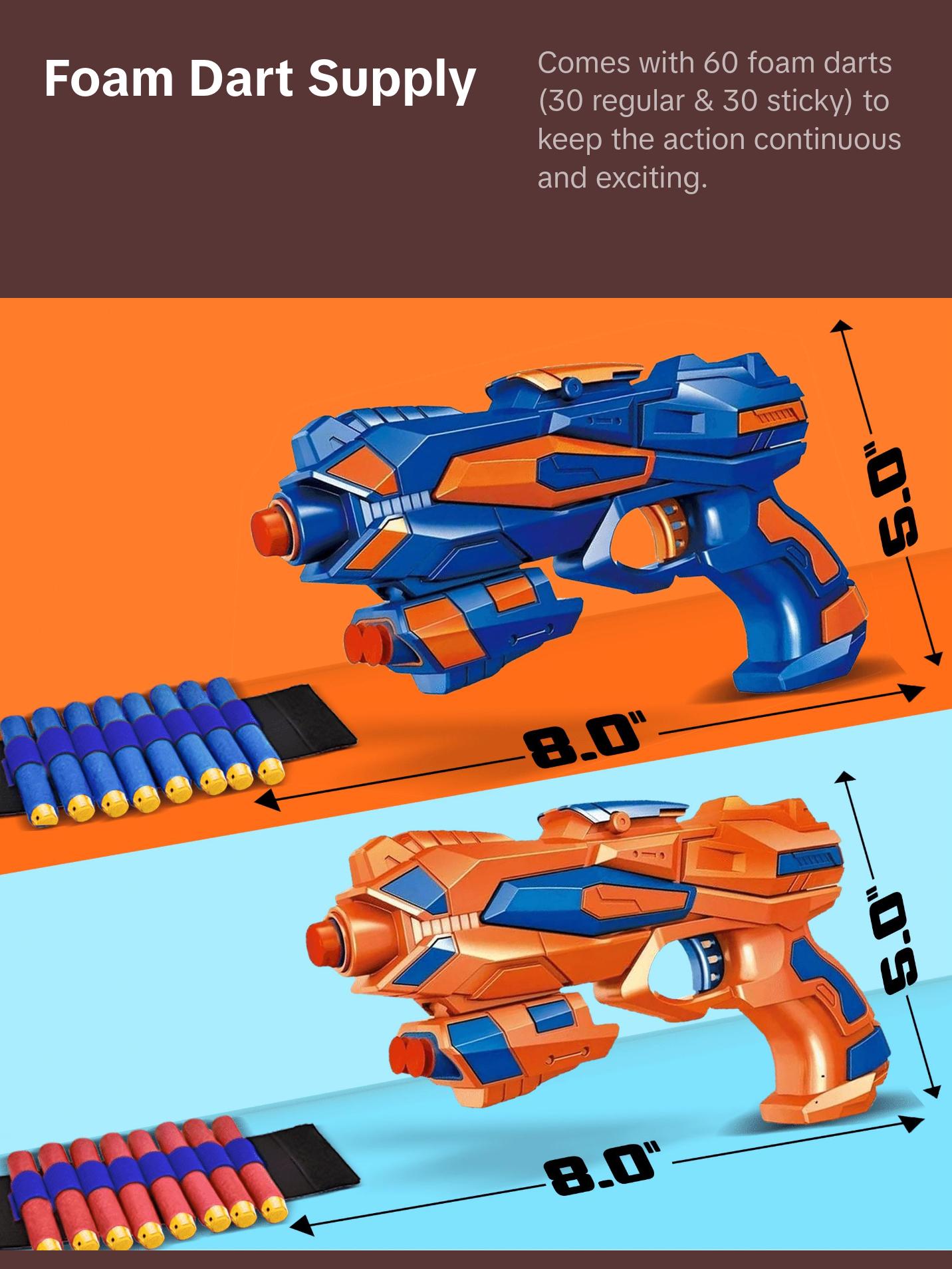 JoyX 2-Pack Blaster Guns with 60 Foam Darts - Ultimate Kids' Battle Pack test  gun Insanity Mega