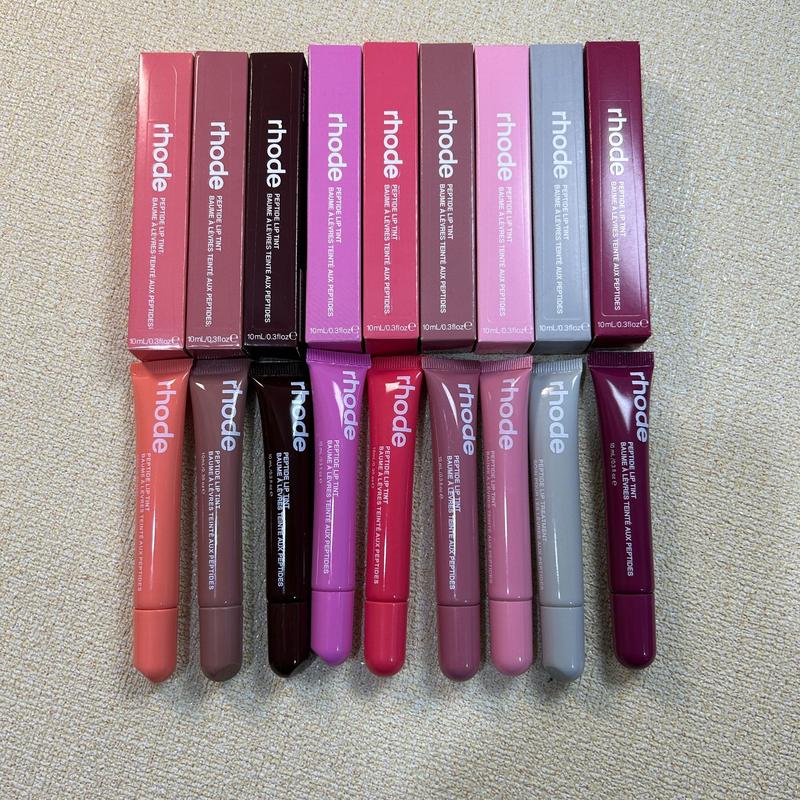 Rhode Lip Gloss Silicone Case for Apple iPhone 11-17 Series - Shockproof Anti-Scratch Fashionable Protection in Pink Yellow Red Green Blue Black Silver-Gray Orange