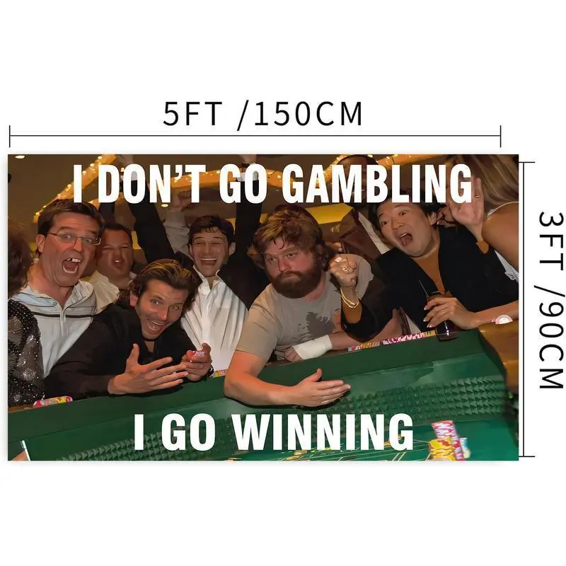 "IDON'T GO GAMBLING IGO WINNING " College Dorm Room Frat Flag Banner 3x5 Feet Banger art home decor Decoration Wall Ornaments Hanging summerwins