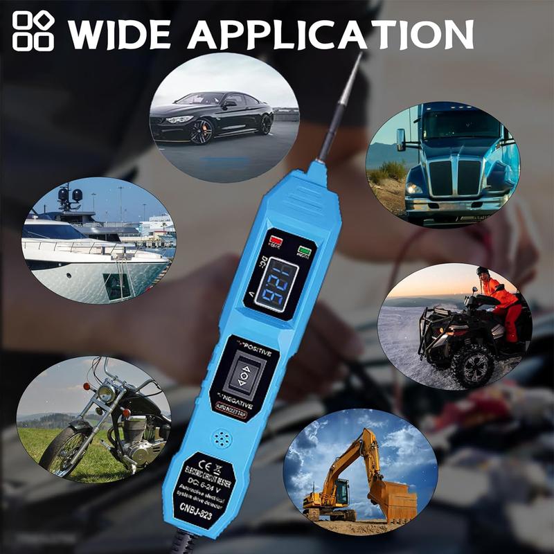 Canvcle Power Circuit Probe Tester 3.5-36V DC Automotive Tester with LCD Display, Built-in Flashlight, Continuity Short Circuit Finder & Overload Protection for Cars, Trucks, Motorcycles