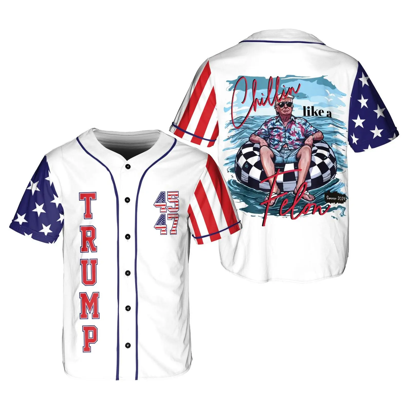 Printed Trump 2025 Baseball Jersey, Make America Great Again Jersey,i Choose the Felon Baseball Jersey, Trump Support, Convicted Felon Shirt