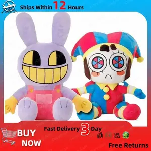 Halloween  Toys Digital Circus Amazing Circus Clown Rabbit Plush Dolls Fun Cartoon Periphery Stuffed Toy Kids Birthday Gift