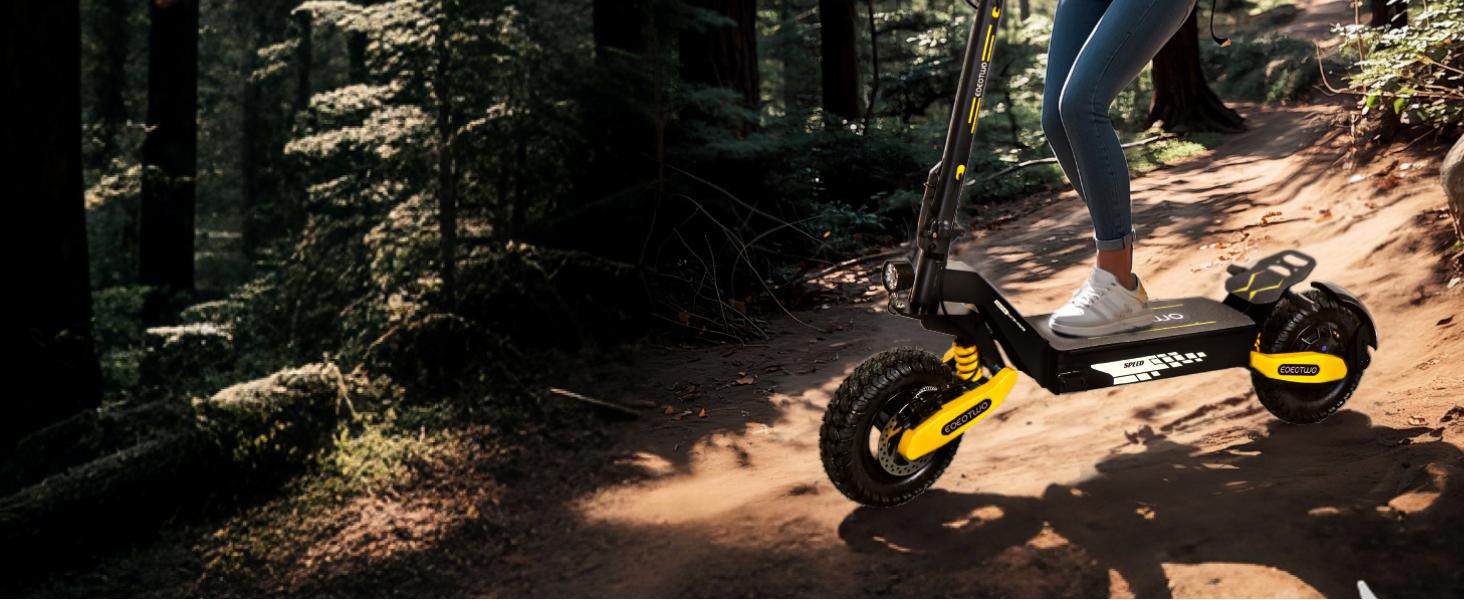 EOEOTWO GT06 Electric scooter, 48V 13AH/23.4AH, range of 40 miles, 1200W motor, foldable electric skateboard, 28MPH, LED display screen, front and rear dual shock absorbers, electric skateboard