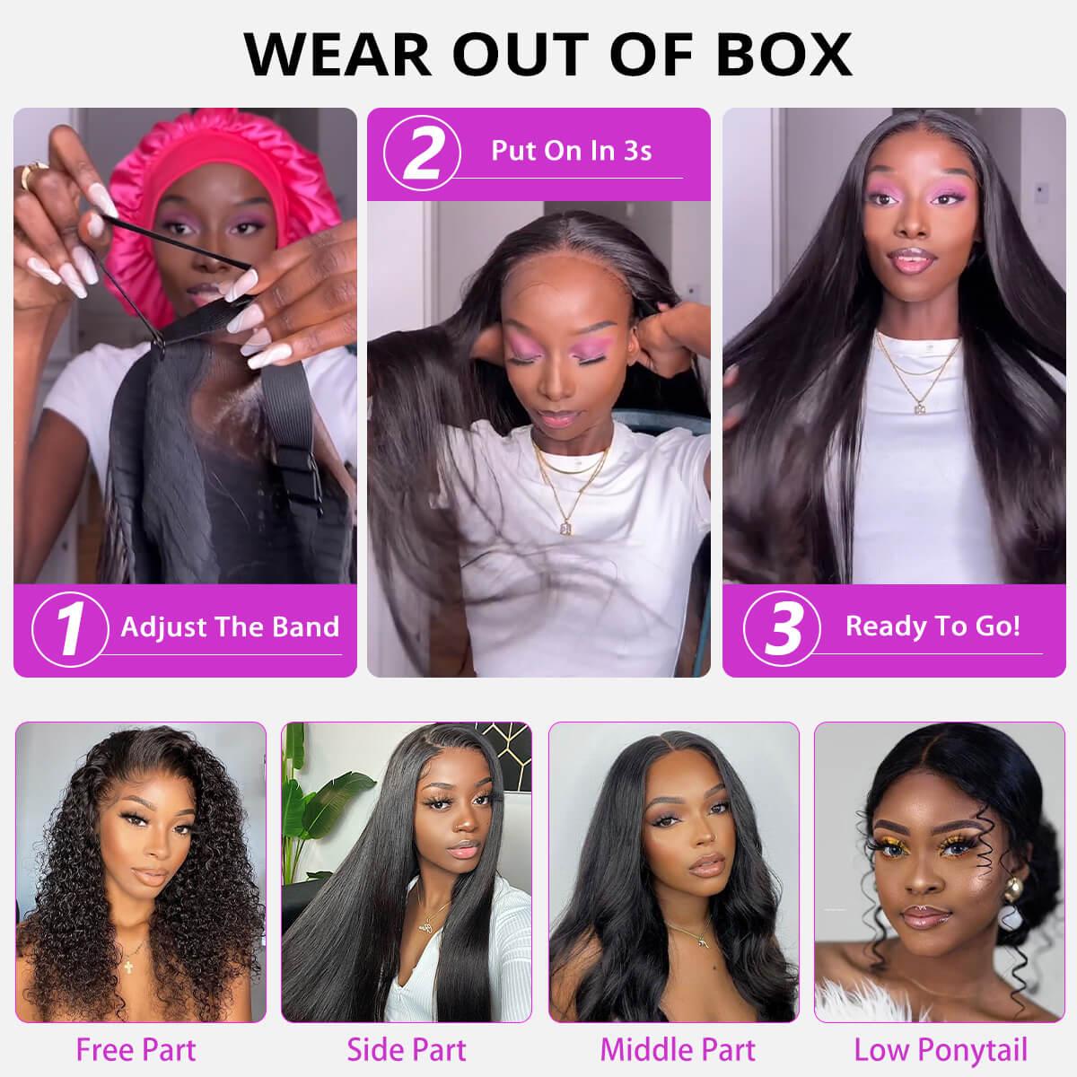 MYLOCKME Glueless Straight Human Hair Wig Wear And Go 9X6 7X5 Hd Transparent Lace Front Wig For Black Women Glueless 5X5 6X4 Brazilian Hair Wig