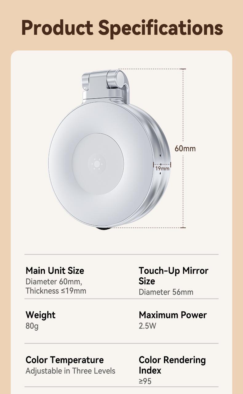 【TikTokShopStockUp】TELESIN 3-in-1 Magnetic Mirror Selfie Light –360° LED Ring Light with MagSafe, Mirror and Phone Stand, Portable Rechargeable Fill Light, 3 Color Temperatures for Makeup, Live Streaming, Video Calls, Gift, Compatible with iPhone 17