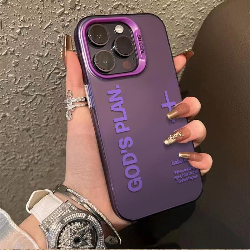God's Plan Phone Case Cross Pattern Religious Art Fashion TPU Laser Craft Anti-Drop Case for iPhone 17 16 15 14 13 12 11 Samsung Galaxy S25 S24 S23 S22