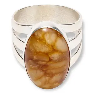 Mine Finds by Jay King Sterling Silver Butterscotch Amber Composite Oval Ring