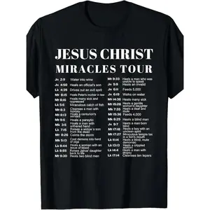 All Natural Made in USA 180g Jesus Christ Miracles Tour T Shirt