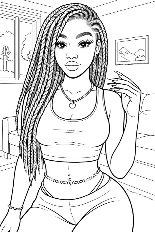 Baddies Color Too by Teona Franklin - 31 Page (PAPER BACK) Cover Adult Coloring Book with High-Quality Illustrations for Self-Care & Empowerment