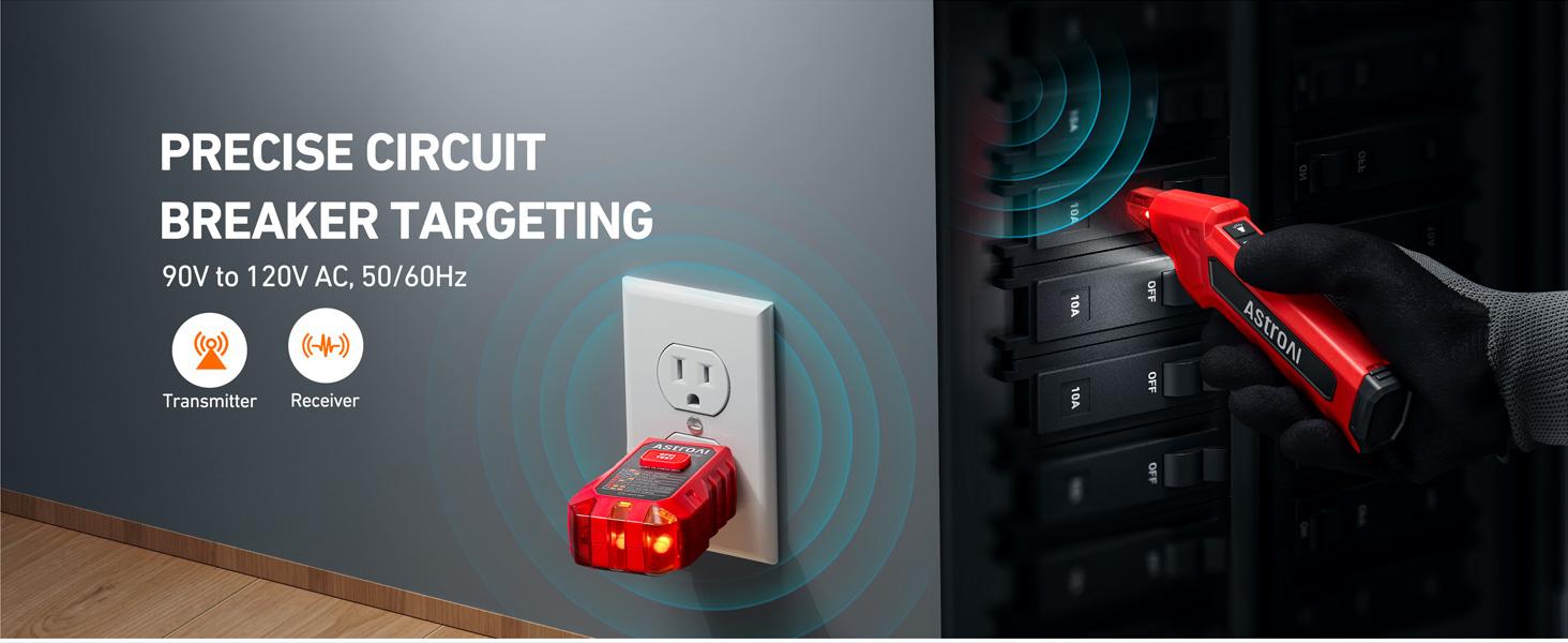 AstroAI Circuit Breaker Finder Kit with GFCI Outlet Tester, Electrical Tester Tool for Home/Workshop Circuit Tracing, Quick and Accurate Locating, Home electrical safety