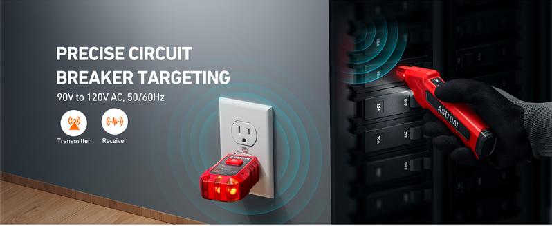 【Valentine's Day Gift】AstroAI Circuit Breaker Finder with GFCI Outlet Tester, Electrical Tester Tool for Home/Workshop Circuit Tracing, Quickly Locates Breakers with Indicators