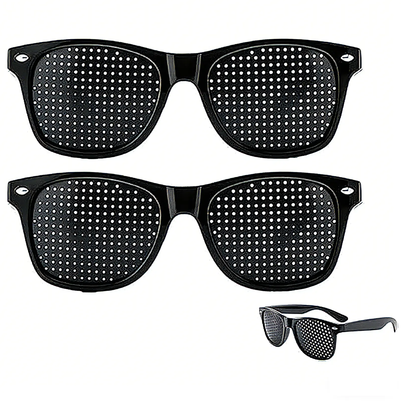 2 Pairs Pinhole Glasses Anti-Myopia Astigmatism Glasses,Men's Women's Vision Improvement Strabismus Correction Fatigue Glasses