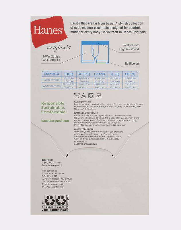 Hanes Originals Boys' Boxer Brief Underwear 5-pack Multi Pack Comfortable Fit Soft Stretch Fabric Breathable Brobb1