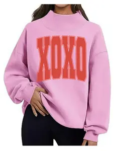 Pink Mock Neck XOXO Valentine's Sweatshirt