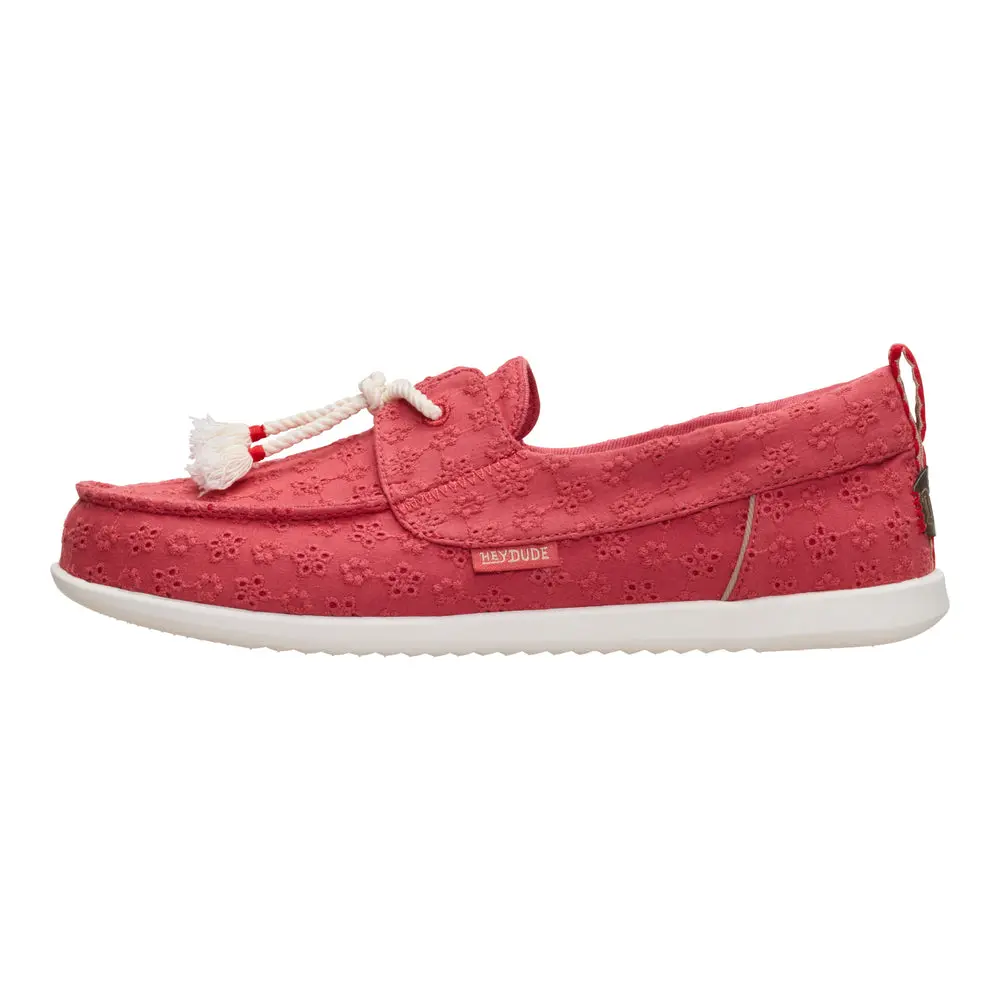 Hey Dude Women's Harbor Breeze Lo Boat Shoes, Breathable Textile Slip-On, Lightweight and Comfortable for Travel, Footwear, Women's Shoes