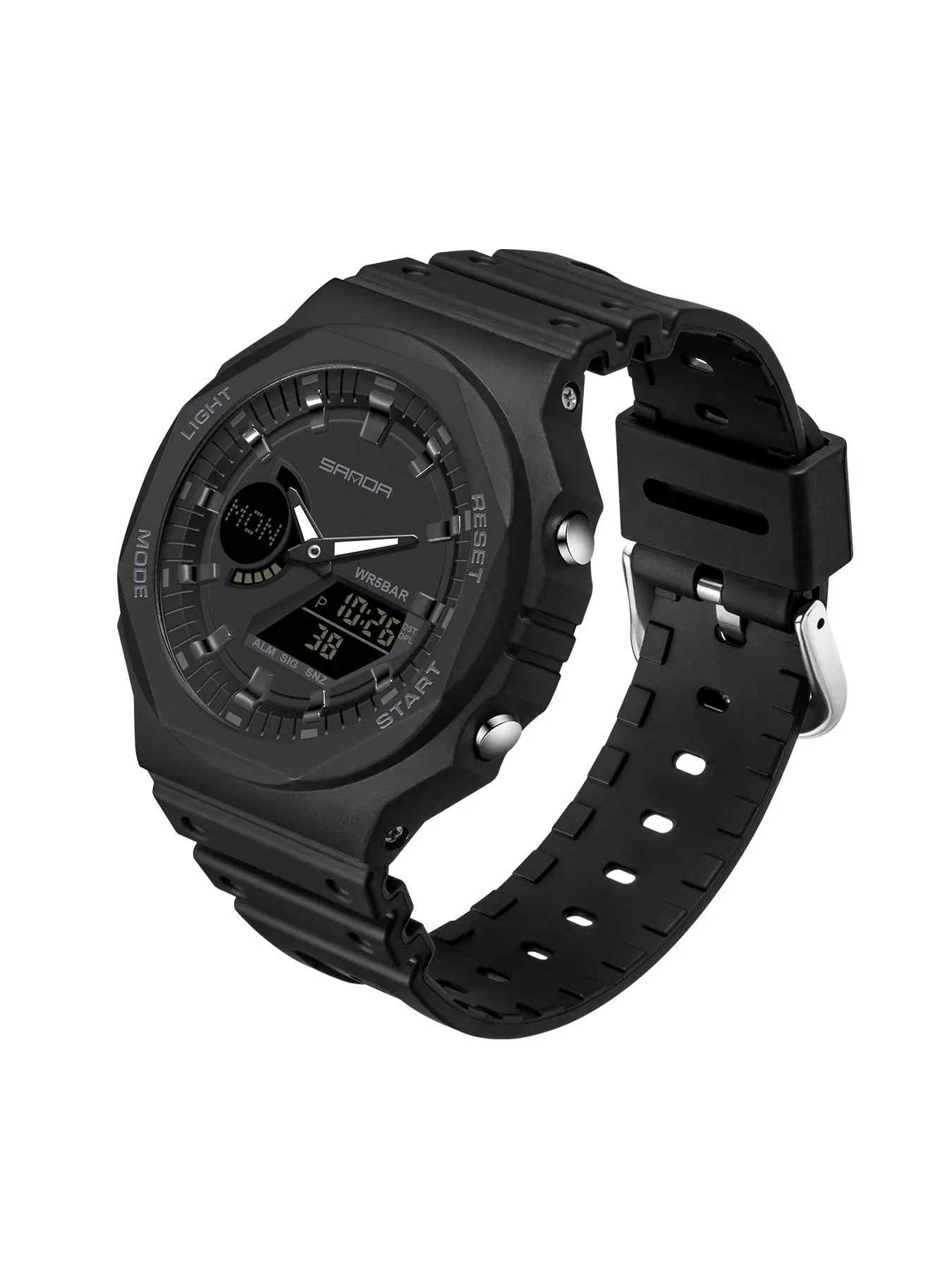 Men's Sportive Digital Analog Quartz Watch, Fashionable Digital Watch with Silicone Strap, Waterproof Watch with Digital Display for Men, Modern Waterproof Watch, Sporty Waterproof Watch, Digital Analog Watches, Modern Trendy Watch, Fashionable Wristwatch