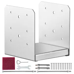 6"x6" & 8"x8" Post Base, 1/4/10 Pieces Stainless Steel Adjustable Post Anchor Bracket Set - Adjustable Deck, Pavilion, Porch, Handrail & Railing Support with Decorative Anchor Plate