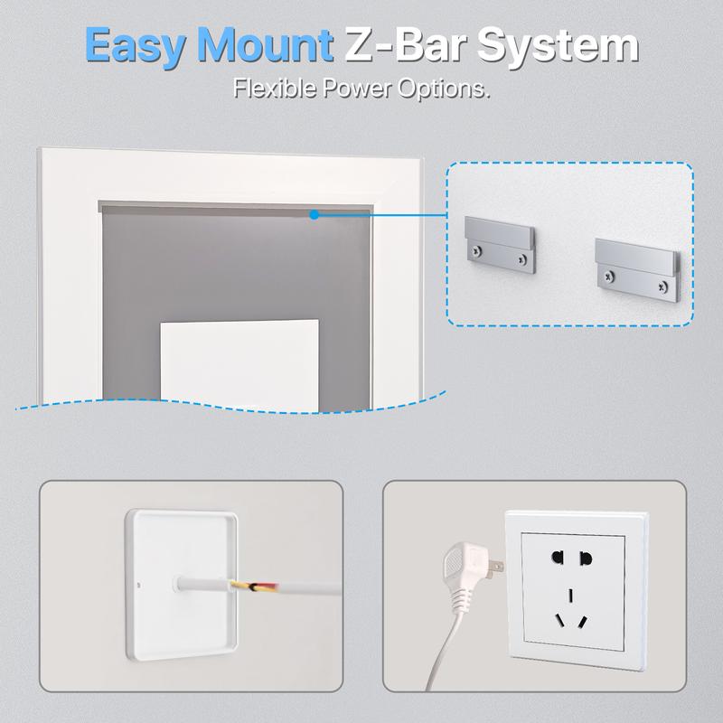 Glitgate LED Bathroom Vanity Mirror with Tempered Glass with Microwave Radar & Smart Touch Sensor, Defogger, Wall-Mounted for Home Decor - Horizontal/Vertical Installation Suitable for Dressers, Bathroom, or Hallways