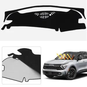 Canvcle 2023-2026 Kia Sportage Hybrid/NQ5 Dashboard Cover Custom Fit Polyester UV Protection Non-Slip Black Sunshield Glare Reduction Left Hand Drive Accessories