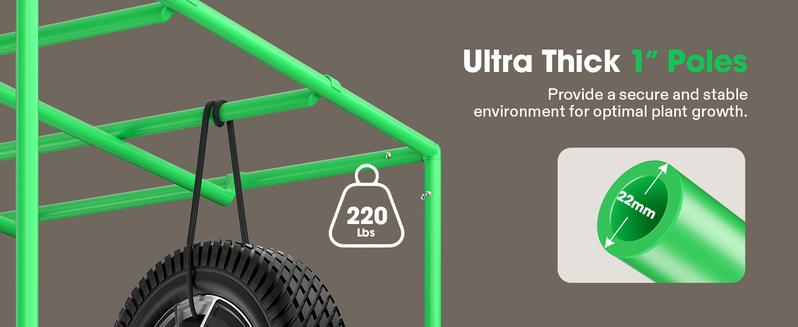 VIVOSUN PRO Grow Tent, with Thick 1 inch Poles, Strengthened High Reflective Mylar Oxford Fabric, Extra Hanging Bars & High CFM Kit for Hydroponics Indoor Plant for AeroLight A200SE