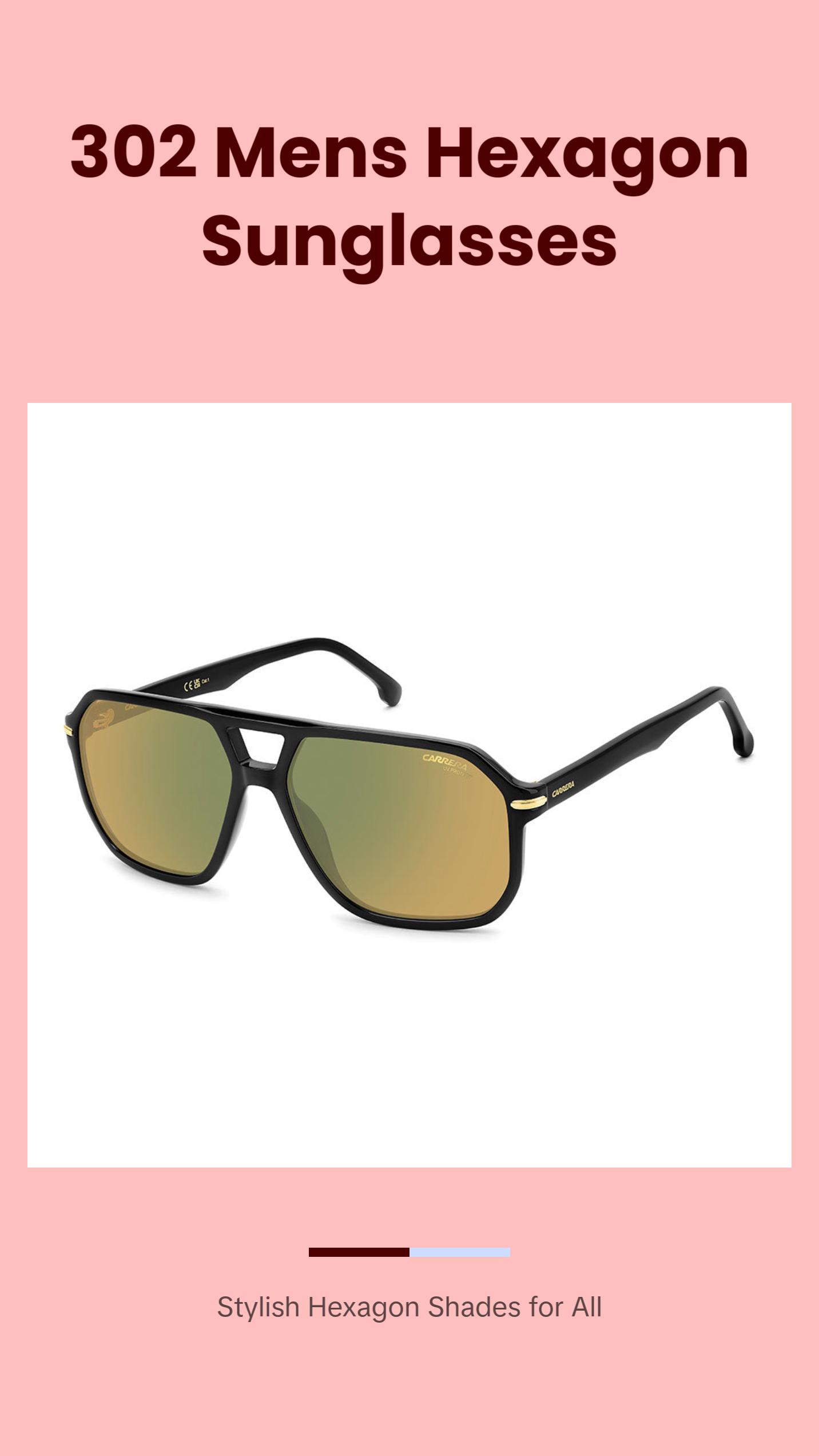 302 Mens Best Selling Hexagon Sunglasses