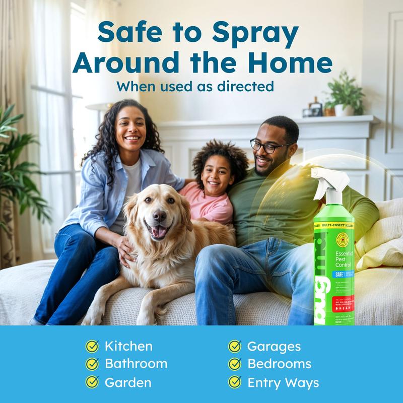 BugMD Plant-Powered Pest Control Bundle – Starter Kit, 4x Concentrates + Blaster, 30 oz Refill – Ant, Roach, Flea, Spider & Insect Killer for Home – Natural Essential Oil Formula