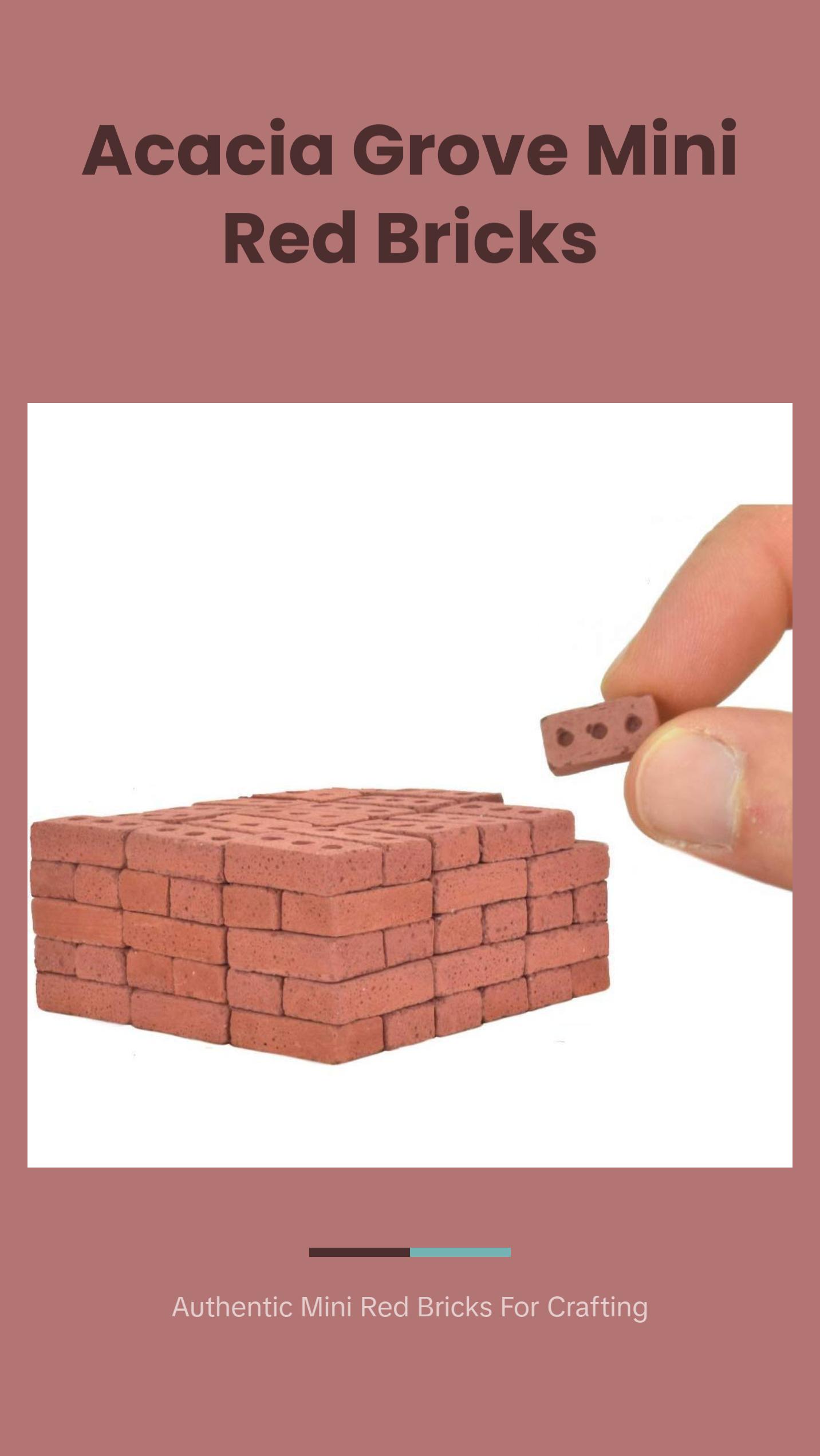 1/12 Scale Real Mini Cement Red Bricks – Dollhouse Masonry Bricks for Diorama, Model Train Layout, Mini Construction Projects, Mini Building Supplies – Handmade Small Batch USA
