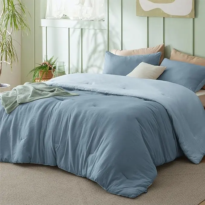 Bedsure  Comforter Set,  Soft Prewashed Bedding for All Seasons, 3 Pieces GentleSoft Bed Set, 1 Lightweight Comforter  and 2 Pillowcases