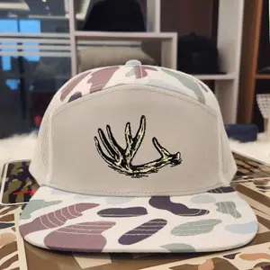 Deer Antler Camo Trucker Hat | Embroidered Hunting Snapback Cap | Adjustable Mesh Back Hat | Outdoor Hunting Streetwear Cap | Unisex All-Season Hat