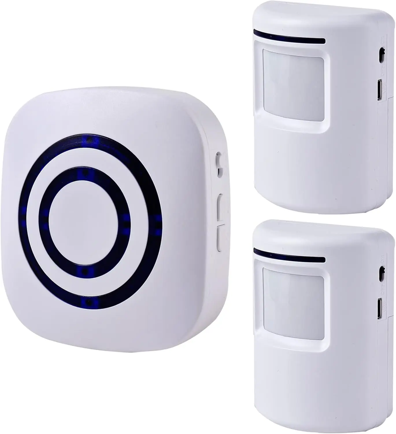 Motion Sensor Alarm - Seanme Wireless Driveway Alarm 100m Long Distance Signal Transmission, Home Security Alarm System Motion Sensor Doorbell with 38 Chime Tunes (1 reciver and 2 Sensor)
