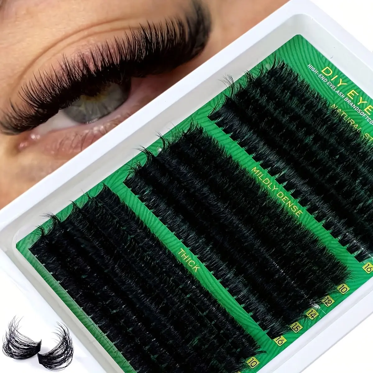 100pcs Fake Eyelashes, 40D/50D/60D/80D/100D, Soft Curl, 0.07mm, Fluffy Volume Eyelashes, Dramatic Lashes, 10-16mm Mixed Set, Large Capacity, Daily Makeup & Cosplay, DIY Volume Eyelashes, Cosmetic False Lashes, Synthetic Lashes