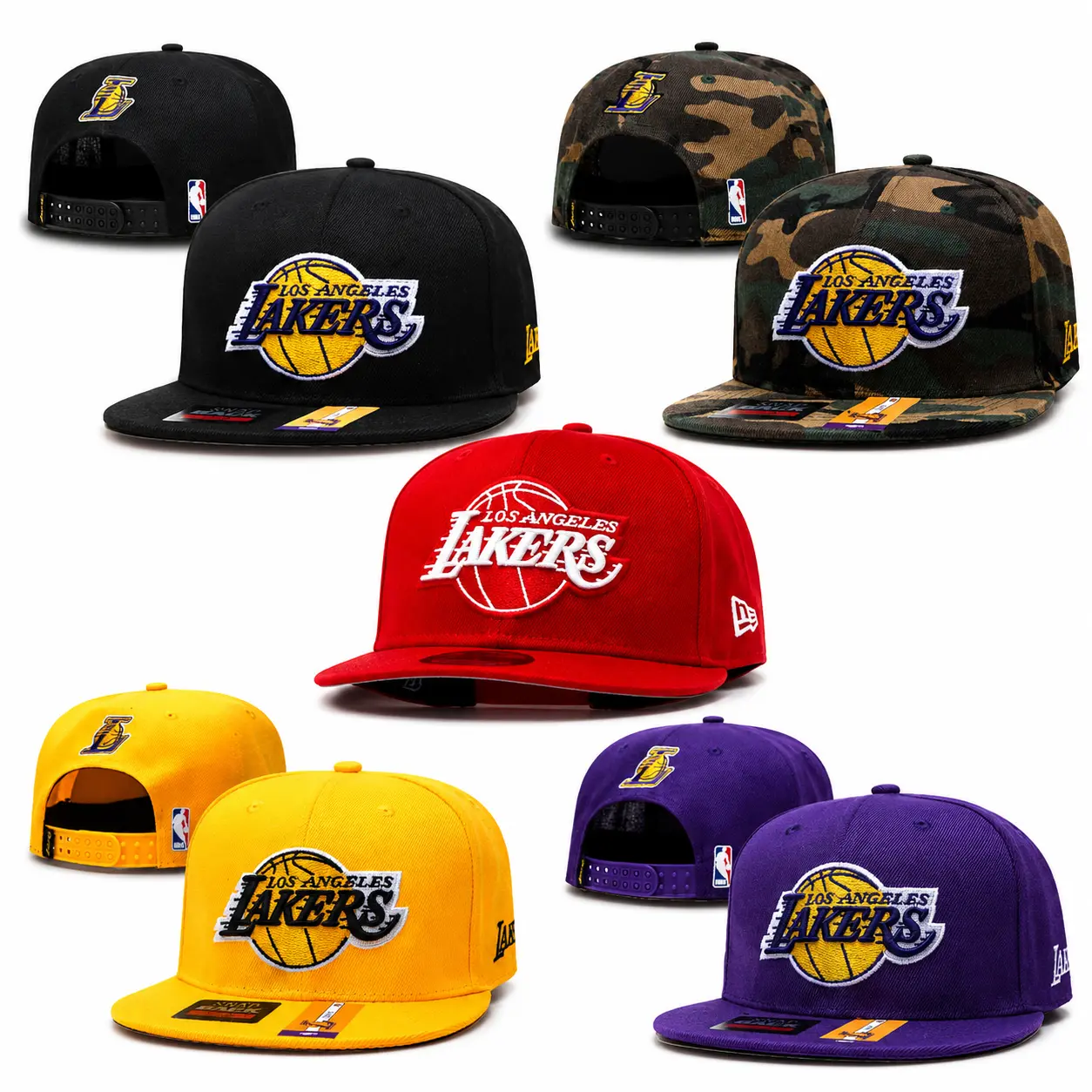 Los Angeles Lakers Snapback Basketball Cap Adjustable Curved Brim Sports Hat Classic NBA Fan Style