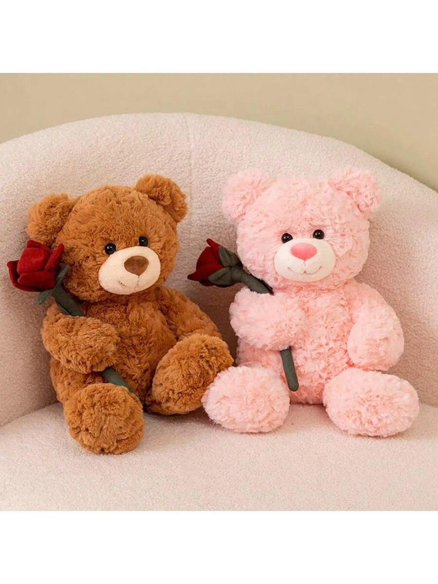 Red Rose Bear Stuffed Toy, Thoughtful Valentine’s Day Surprise, Birthday Stuffed Animal & Cuddly Doll Gift for Girls, Soft Plush Teddy Bear, Cute Stuffies, Stuffed Animal Gifts