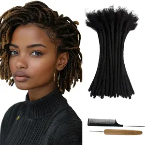 CCLG  4-12 Inches  Loc extension 100% Human Hair Handmade Dreadlock Extensions Dyeable & Bleachable Perfect for locrepair add Length & Thickness Boost dreads