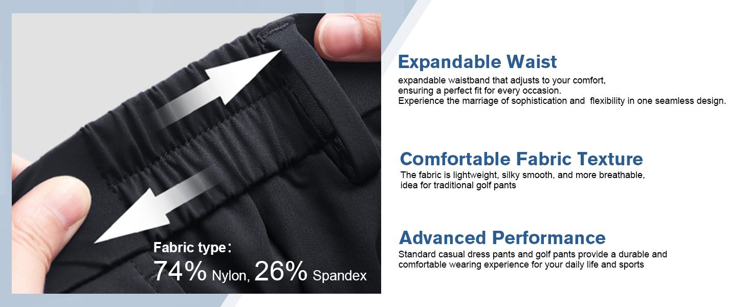 Alimens&Gentle Men's Stretch Dress Pants No Iron Golf Pants Expandable Waist Flat Front Business Casual Pants Formal Black Alimens&Gentle Men's Stretch Dress Pants No Iron Golf Pants Expandable Waist Flat Front Business Casual Pants Formal Black