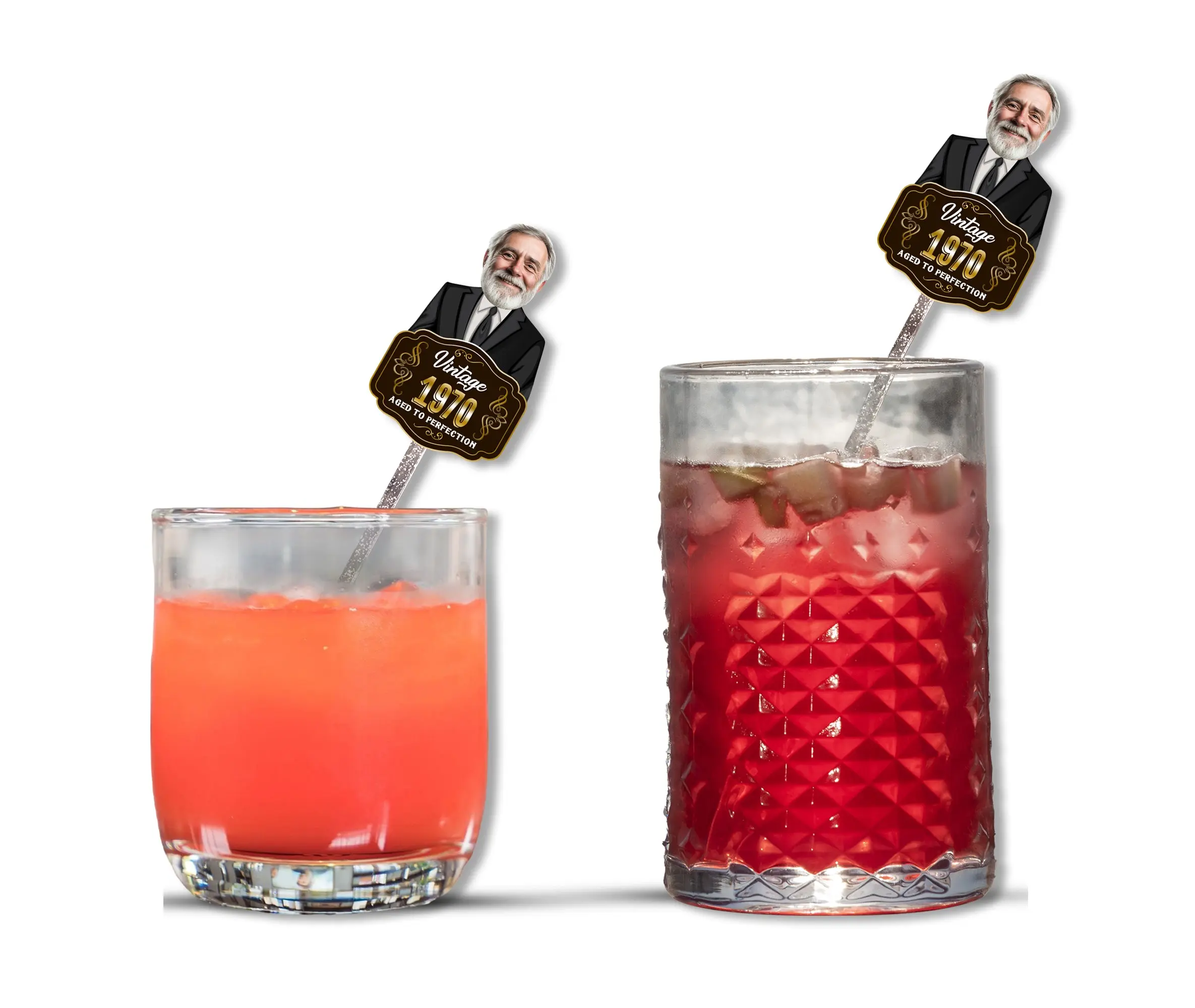 Personalized Aged to Perfection Face Swizzle Stick
