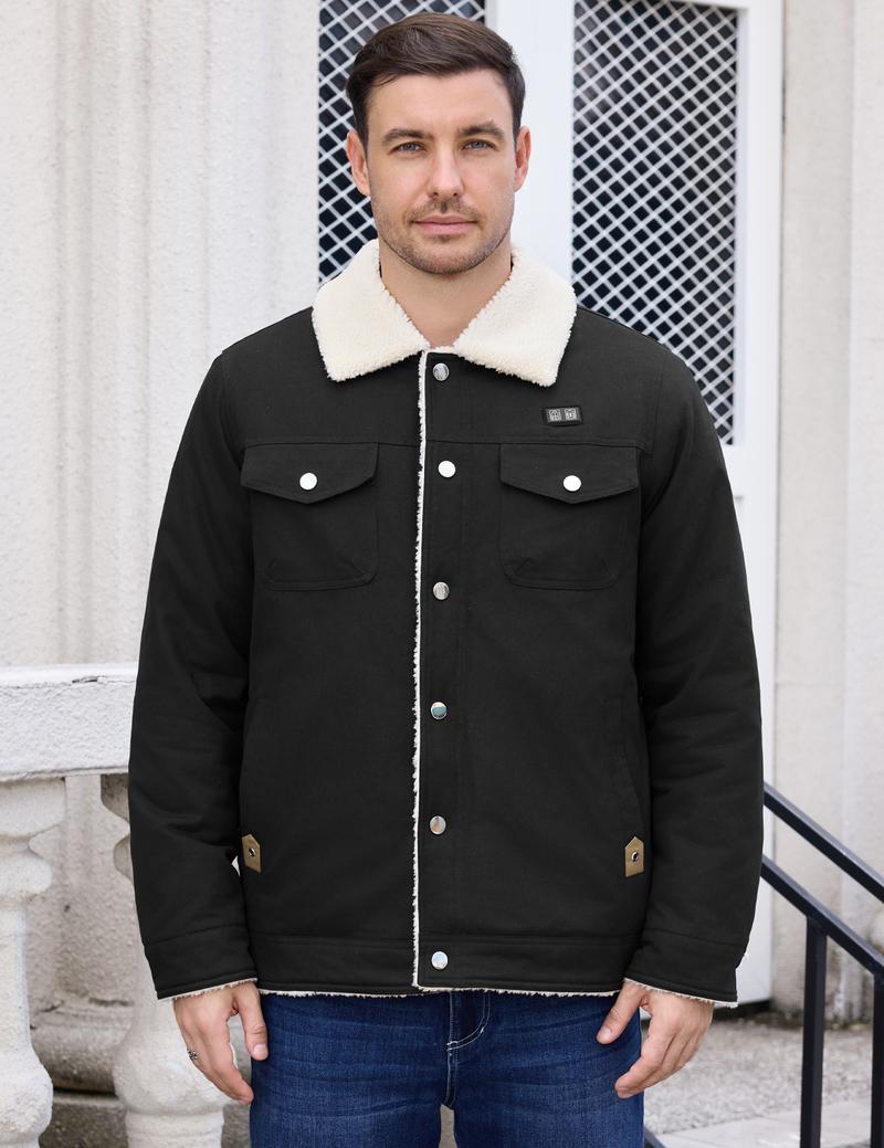 HEEKPEK Heated Jacket for Men with 18400mAh Long-Lasting Battery, 5-Zone Heated Sherpa Lined Coat for Outdoor