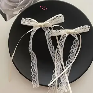 Women's Elegant Bowknot Decor Hair Clips, 2pcs/set Trendy Lace Bowknot Design Hair Accessories for Women & Girls, Fashion Cute Accessories for Hairstyle Ideas