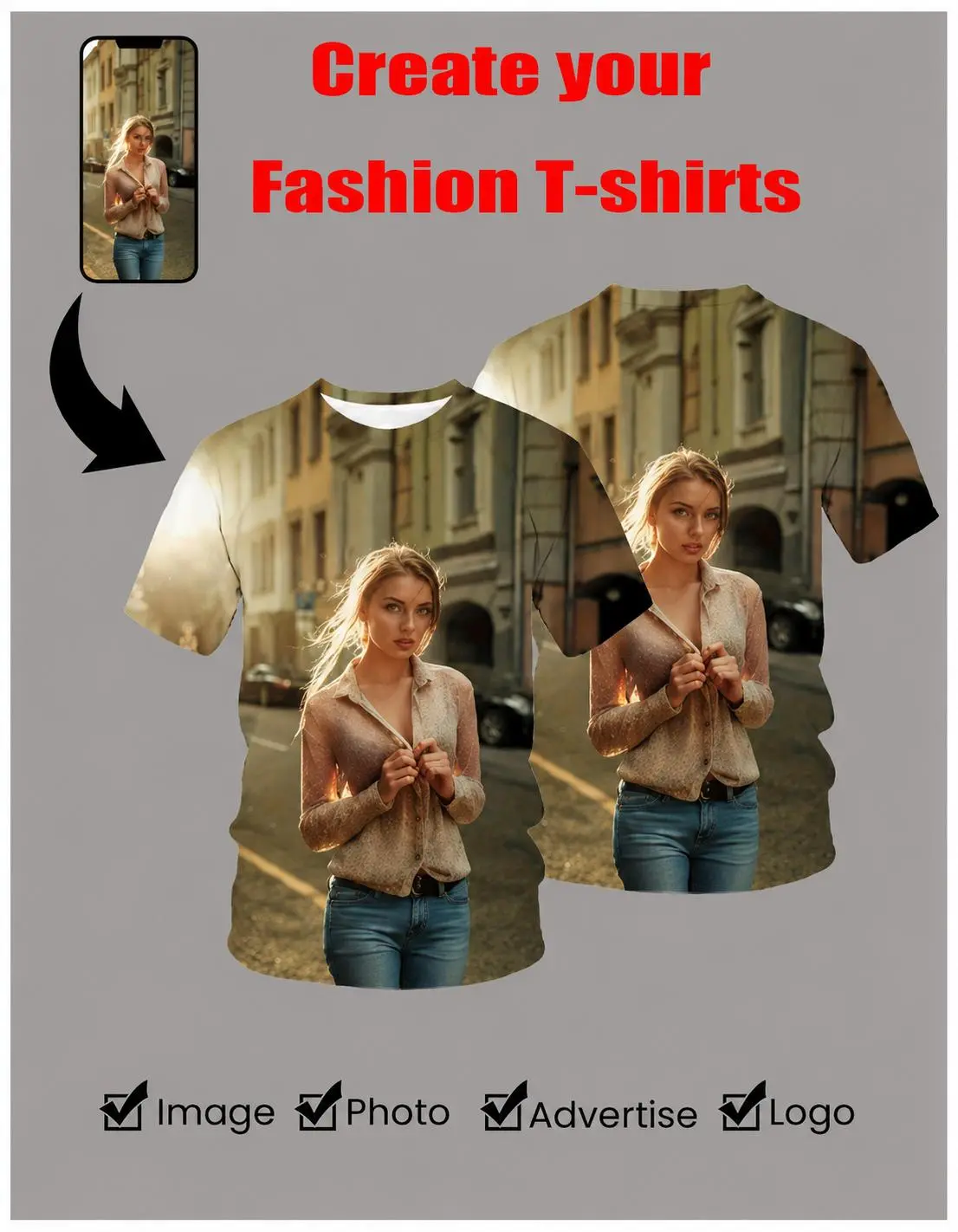 Men's 3D Full-Body Custom Photo T-Shirt - Opaque Crew Neck Breathable Shortsleeve Essential Tops, Personalized Picture Upload Fabric Tee, Machine Washable Couple Gift Apparel, Fit, Comfortable, Round Neck, Smooth, Photo Print, Streetwear, Casual Day Long